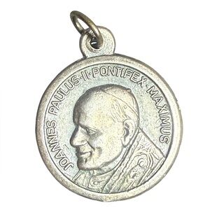 Pope John Paul Silver Religious Pendant charm Italy‎ Religious Catholic
